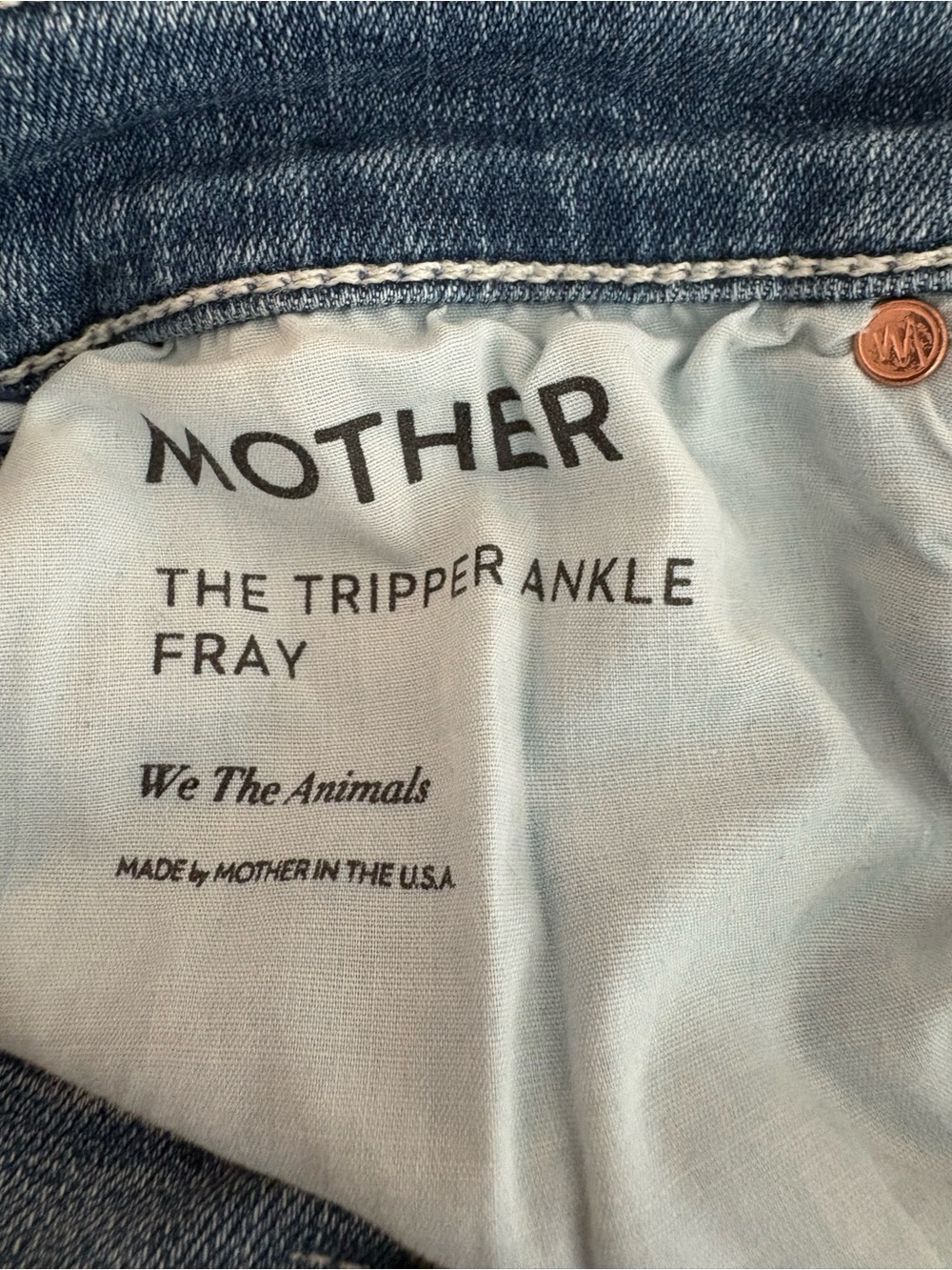 MOTHER The Tripper Light Blue Straight Leg Jeans with Frayed Hem Size 26 - Picture 5 of 7